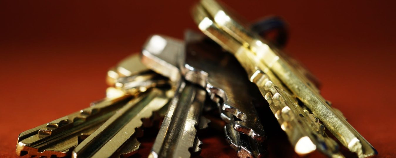 brass colored keys